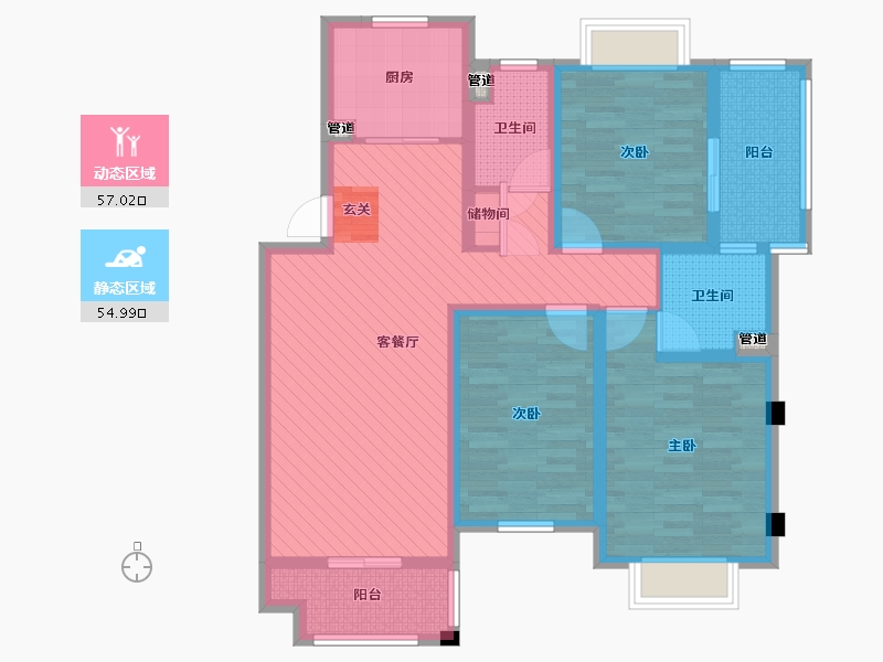 江苏省-盐城市-鸿基豪庭-97.63-户型库-动静分区