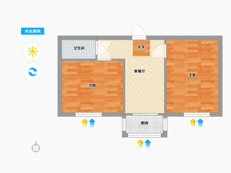 辽宁省-大连市-白云新村-43.23-户型库-采光通风