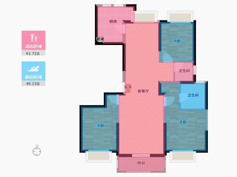 山西省-太原市-远大凤玺湾-95.25-户型库-动静分区