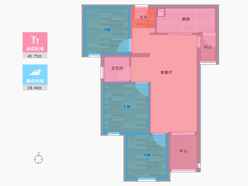 重庆-重庆市-万科金域学府-64.51-户型库-动静分区