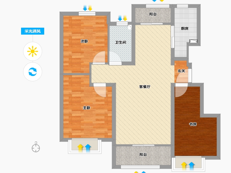 山东省-济南市-中海国际社区-82.81-户型库-采光通风