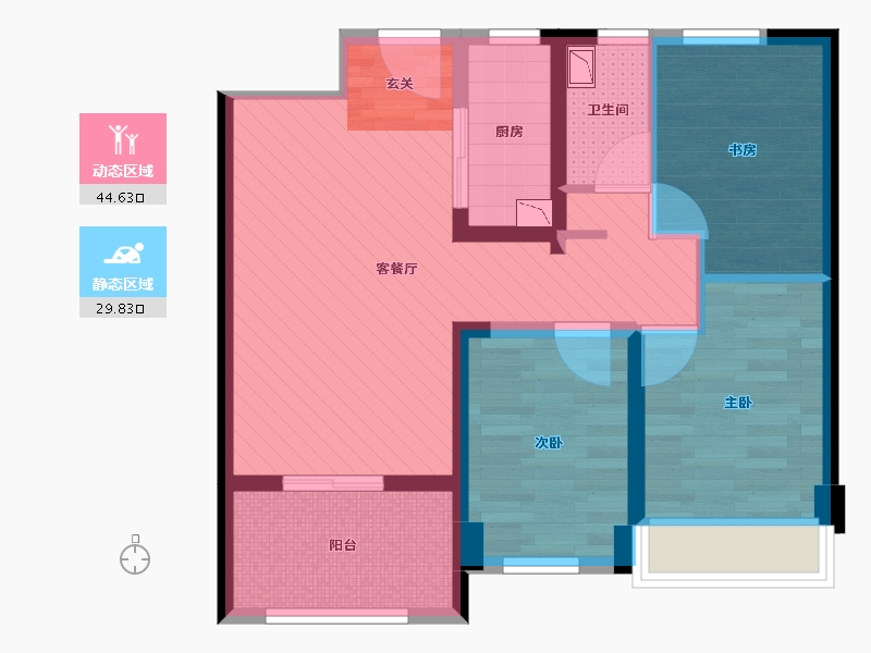 甘肃省-兰州市-碧桂园-64.39-户型库-动静分区