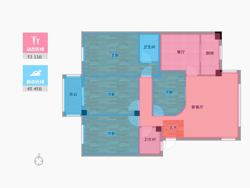 广东省-梅州市-千江花园-106.12-户型库-动静分区