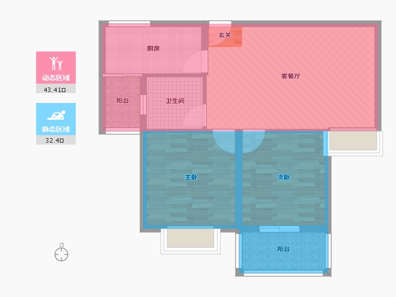 江苏省-淮安市-文锦城-67.00-户型库-动静分区