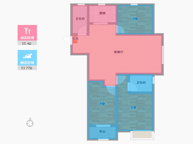 山东省-泰安市-中悦城-95.20-户型库-动静分区