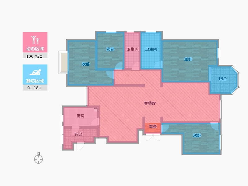 陕西省-西安市-滨水花城-168.83-户型库-动静分区