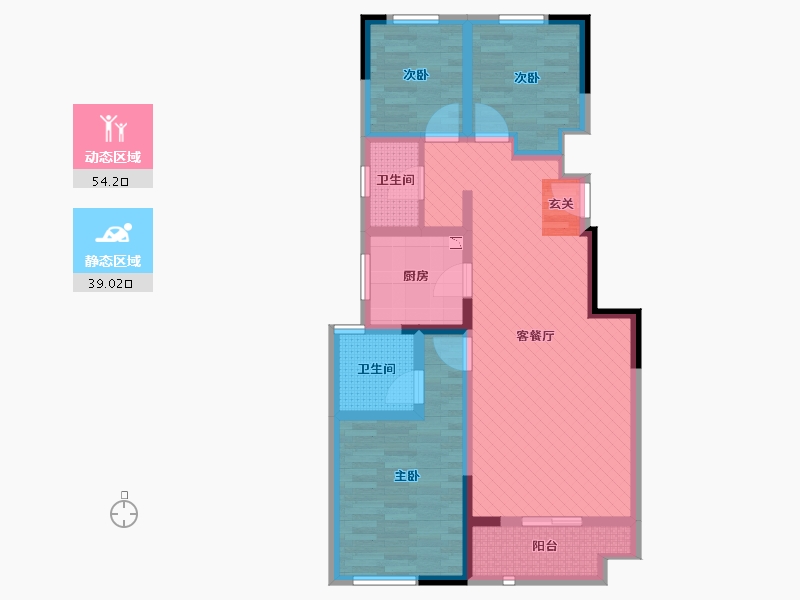 河南省-郑州市-正弘澜庭叙-80.47-户型库-动静分区