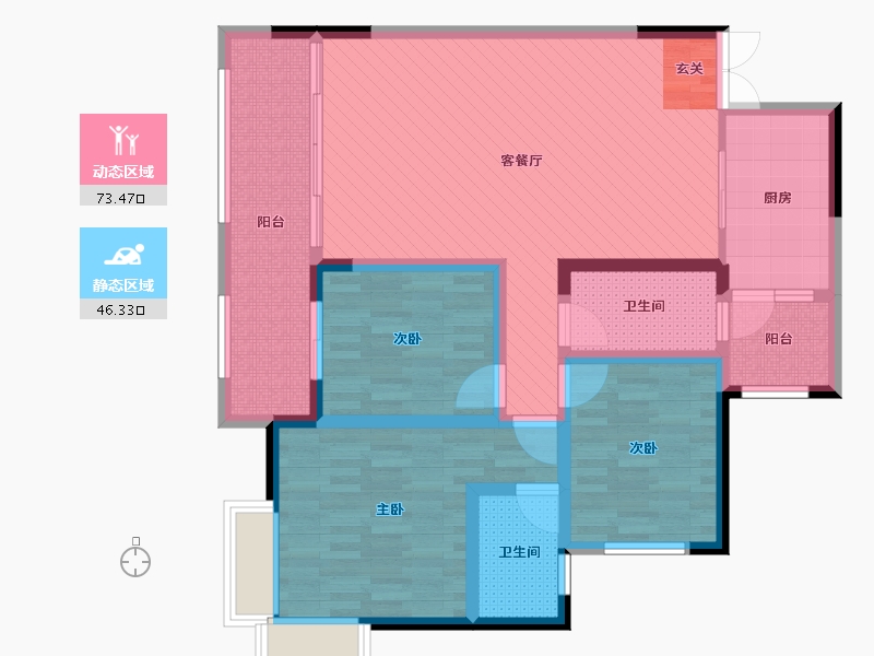 贵州省-遵义市-仁怀市岭秀美宅-104.30-户型库-动静分区