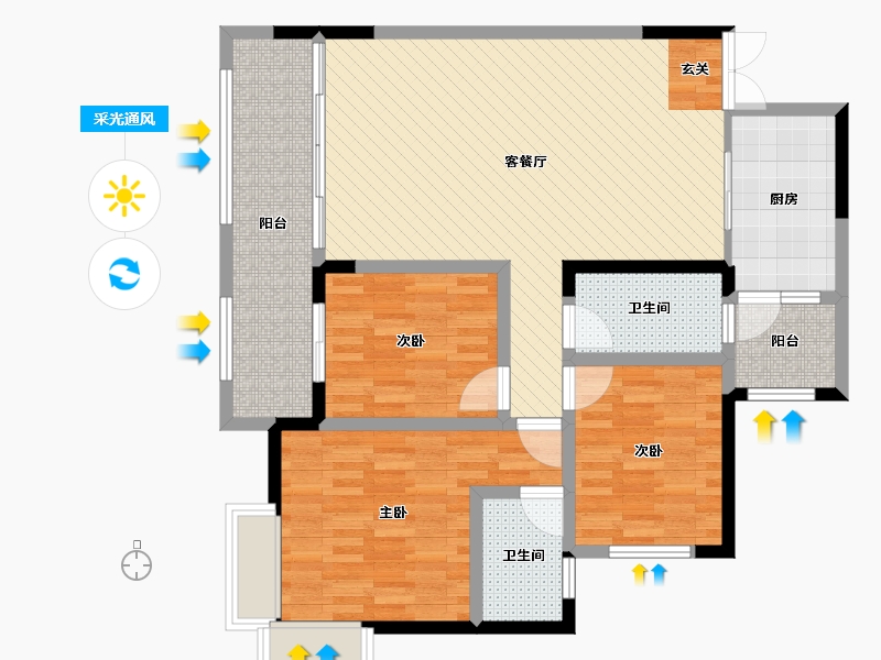 贵州省-遵义市-仁怀市岭秀美宅-104.30-户型库-采光通风