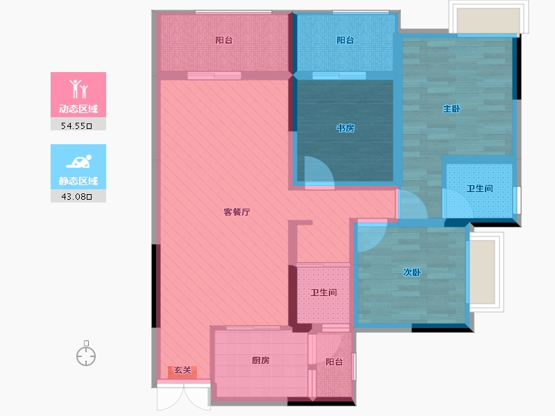 贵州省-遵义市-仁怀惠邦-84.21-户型库-动静分区