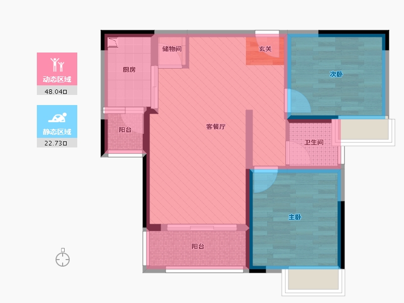 贵州省-贵阳市-云城苑-60.54-户型库-动静分区