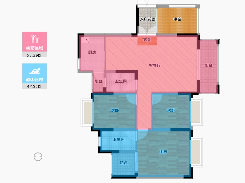 贵州省-遵义市-英伦国际-100.72-户型库-动静分区