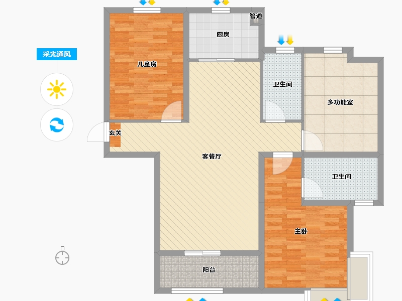 河南省-周口市-融辉城-100.00-户型库-采光通风