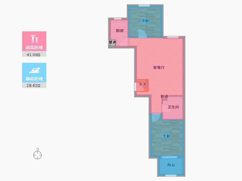 北京-北京市-冠华苑-62.00-户型库-动静分区