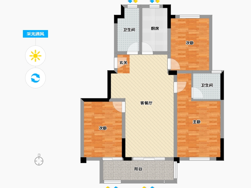 江苏省-南通市-海州阳光城-100.03-户型库-采光通风