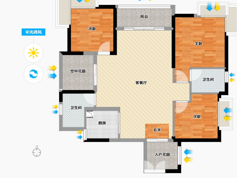 广东省-深圳市-山海韵-98.41-户型库-采光通风