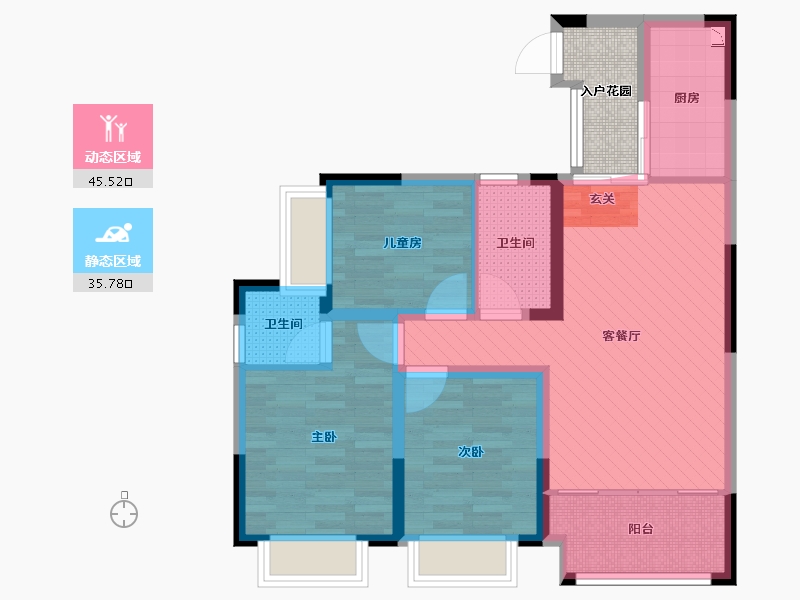 四川省-广安市-万品凯旋门-74.26-户型库-动静分区