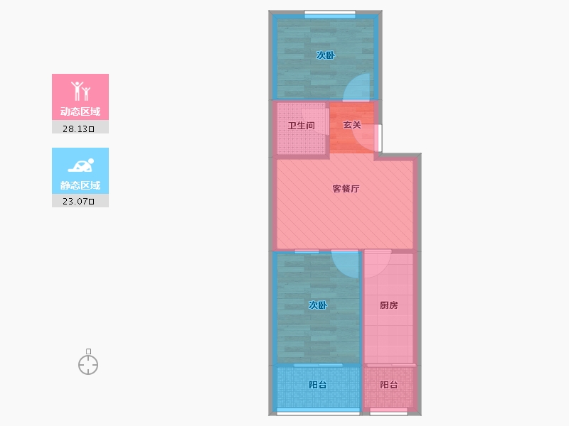 北京-北京市-三合南里-44.81-户型库-动静分区