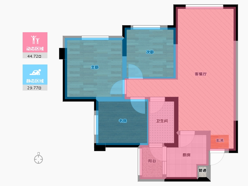 四川省-成都市-南湖逸家-64.66-户型库-动静分区