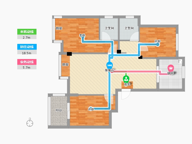 浙江省-金华市-东欣家园-83.53-户型库-动静线