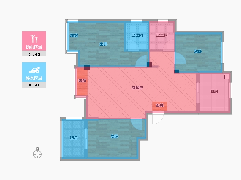 浙江省-金华市-东欣家园-83.53-户型库-动静分区