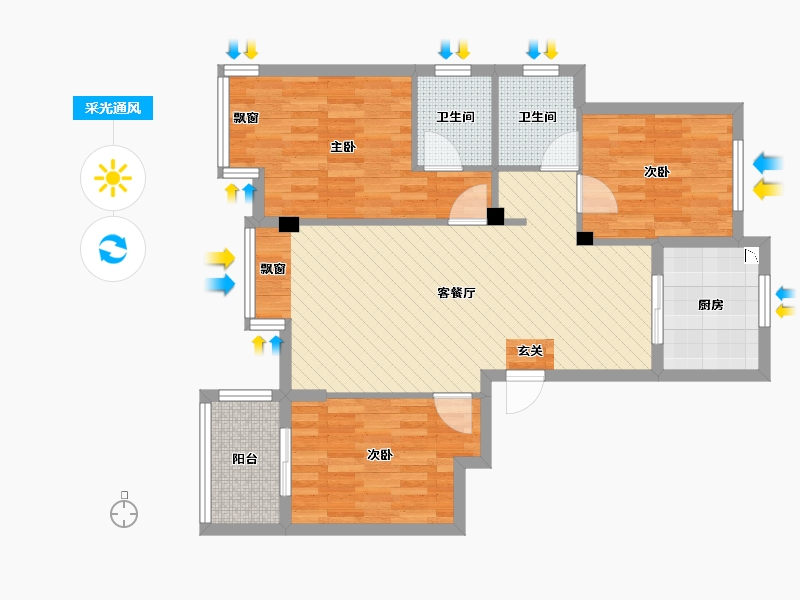 浙江省-金华市-东欣家园-83.53-户型库-采光通风