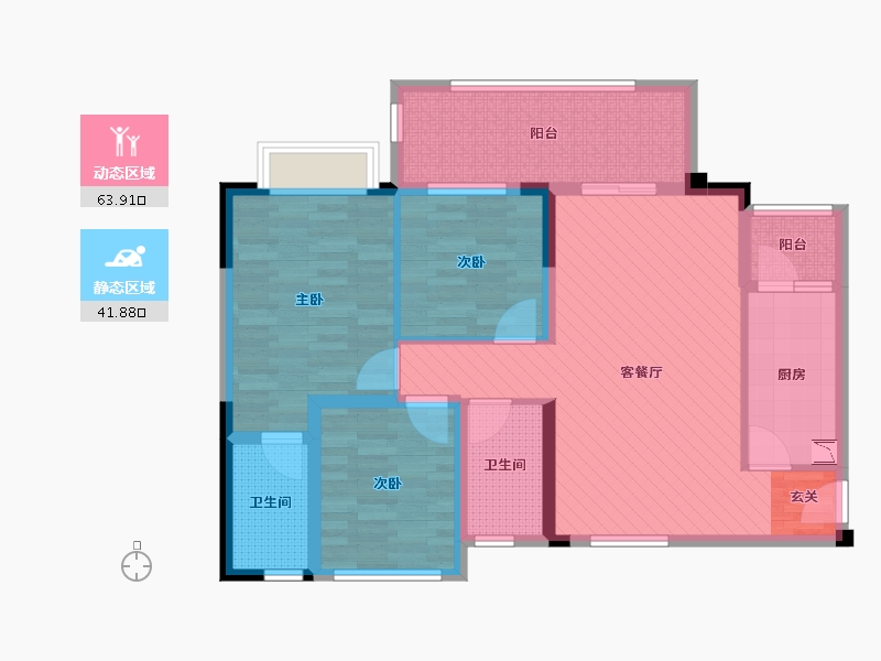 四川省-宜宾市-希望城-92.61-户型库-动静分区