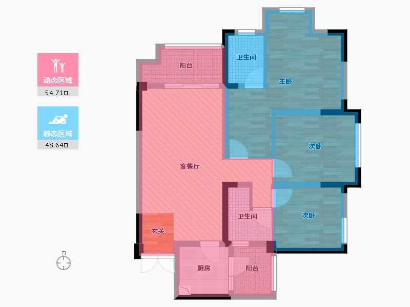 四川省-巴中市-置信・逸都花园-89.74-户型库-动静分区