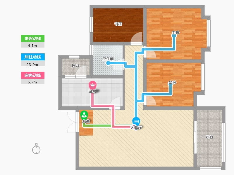 陕西省-西安市-北城新天地-110.00-户型库-动静线