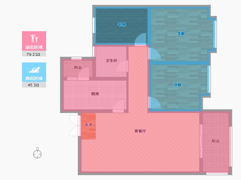 陕西省-西安市-北城新天地-110.00-户型库-动静分区