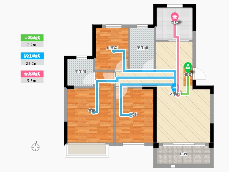 江苏省-徐州市-水岸豪庭-83.85-户型库-动静线