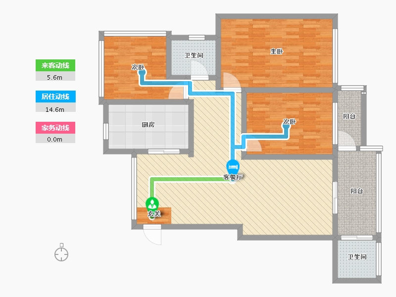 天津-天津市-广厦富城-106.47-户型库-动静线