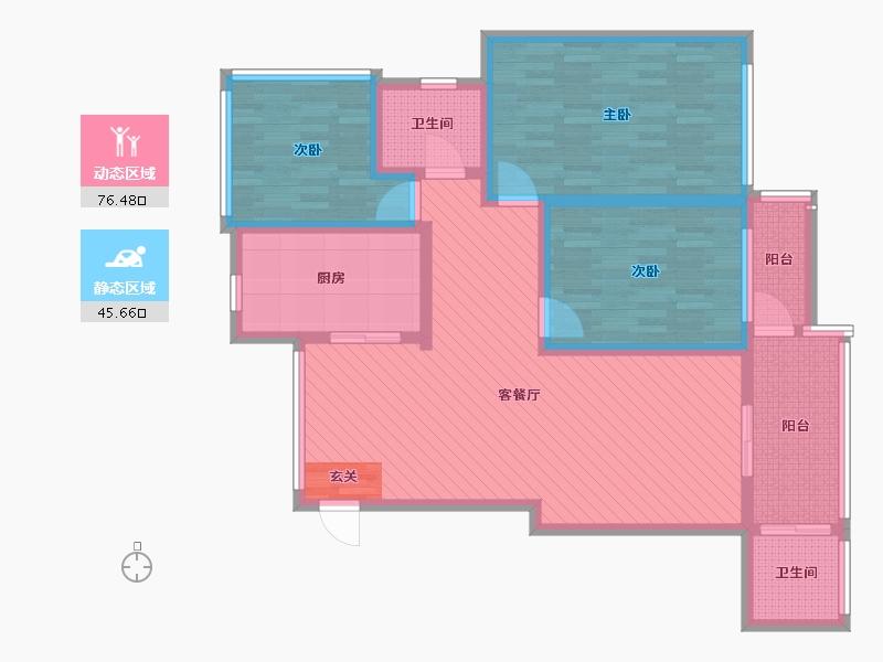 天津-天津市-广厦富城-106.47-户型库-动静分区