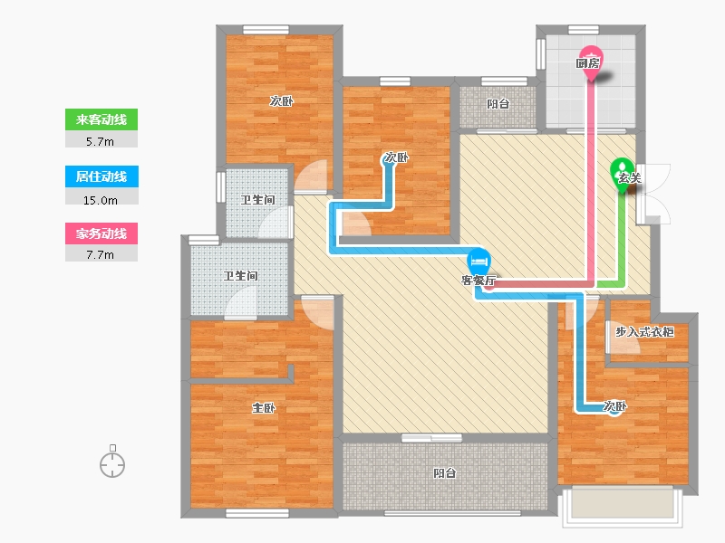 浙江省-台州市-朗城公馆-122.57-户型库-动静线