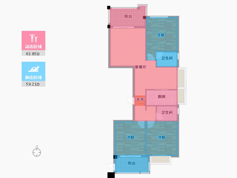 福建省-福州市-融侨外滩B区-110.00-户型库-动静分区