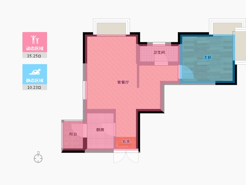 陕西省-西安市-浐灞半岛新泽美域A6区-12栋-38.66-户型库-动静分区