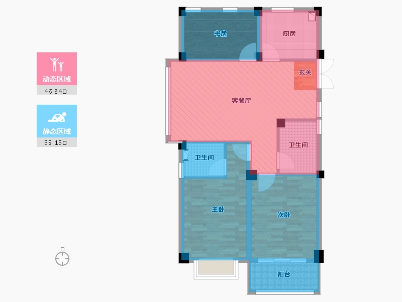 浙江省-嘉兴市-名都佳苑-89.00-户型库-动静分区