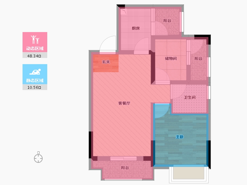 重庆-重庆市-隆鑫鸿府-49.84-户型库-动静分区