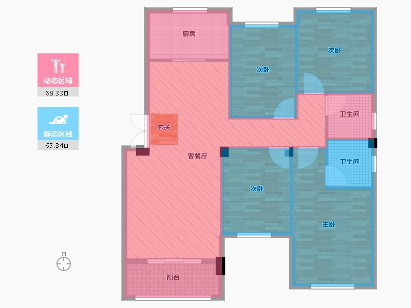 山东省-济宁市-鱼台锦绣华城-121.30-户型库-动静分区