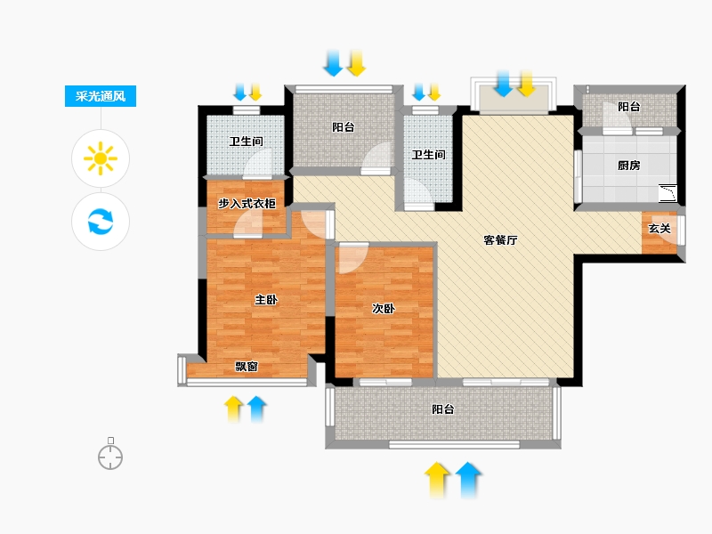 广东省-湛江市-天润御海湾-99.09-户型库-采光通风