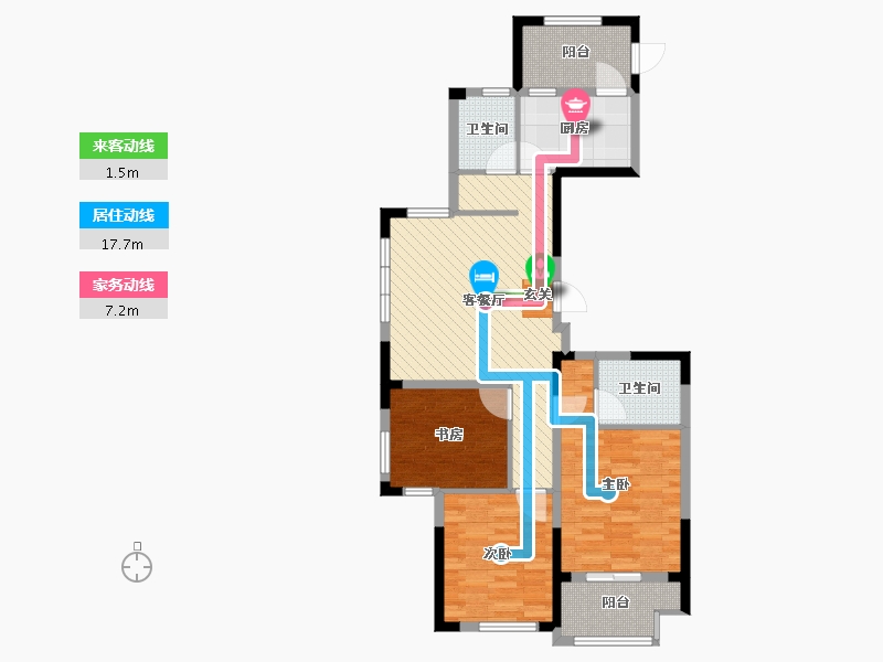 浙江省-台州市-东泰万华城-87.02-户型库-动静线