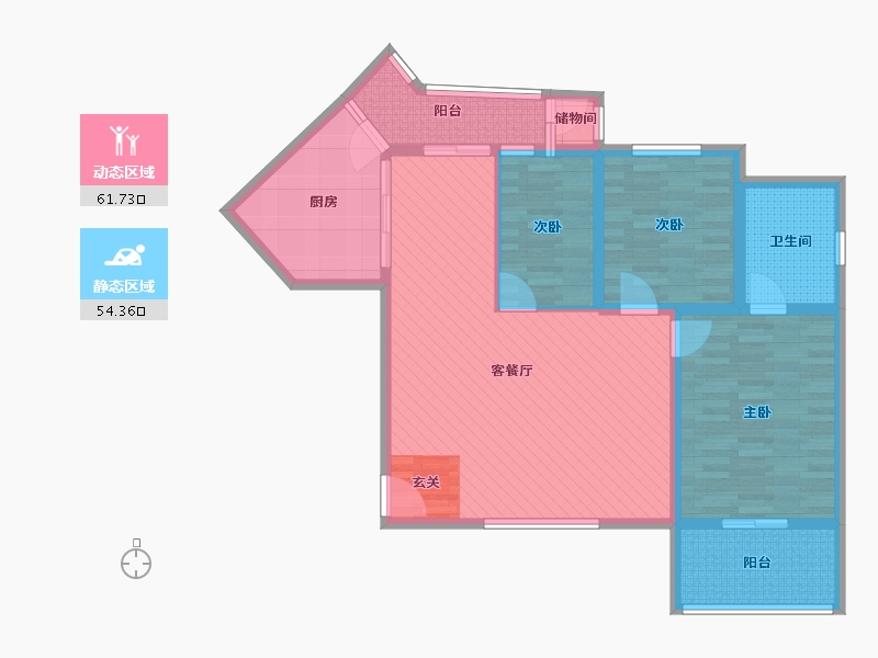 云南省-昆明市-云路裕庭-102.11-户型库-动静分区