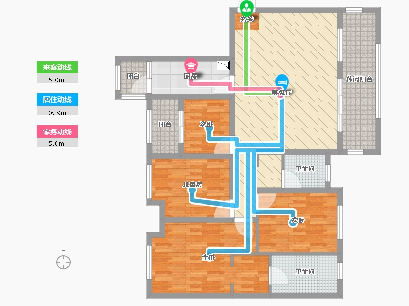 贵州省-遵义市-中建幸福城-108.69-户型库-动静线