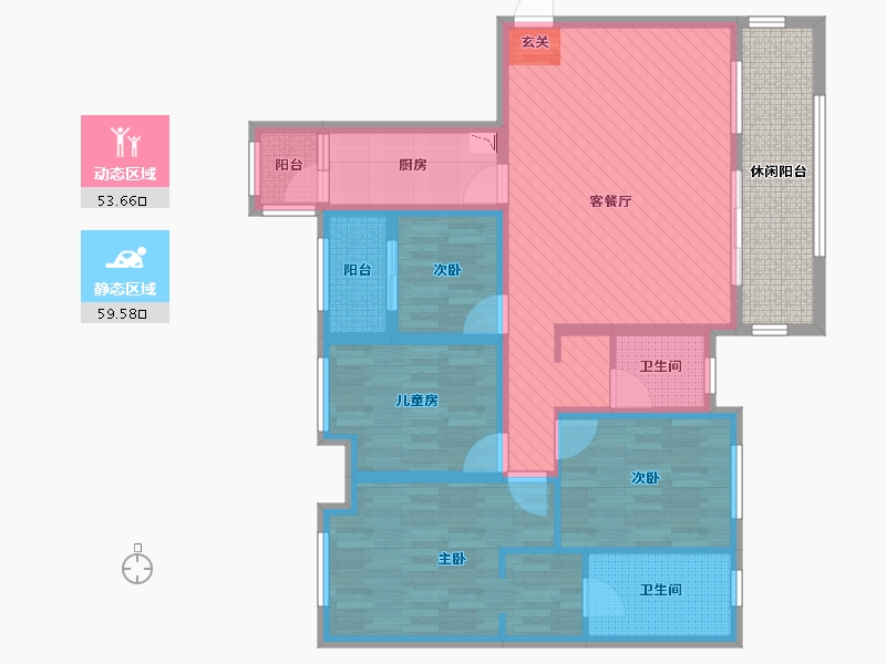 贵州省-遵义市-中建幸福城-108.69-户型库-动静分区