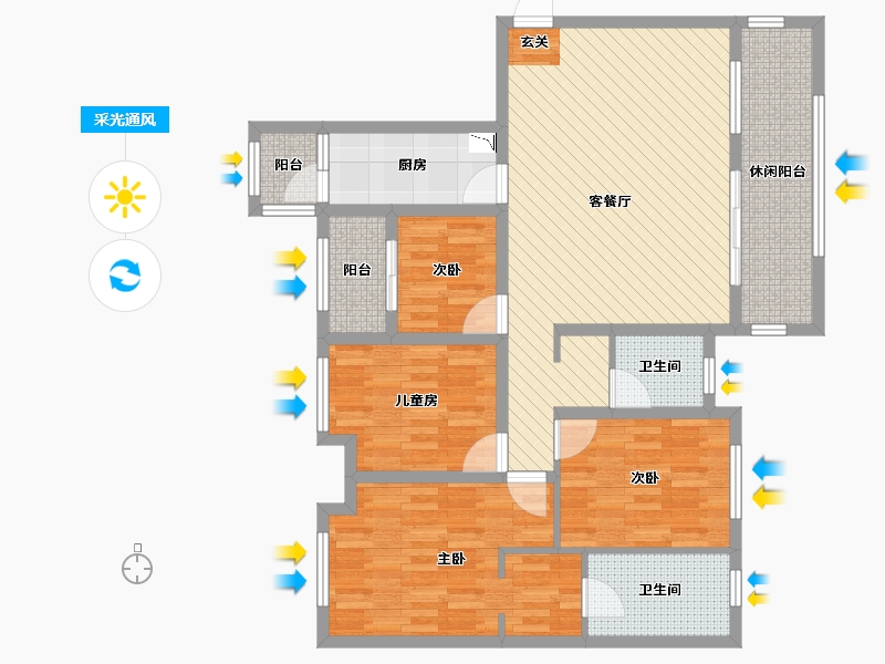 贵州省-遵义市-中建幸福城-108.69-户型库-采光通风