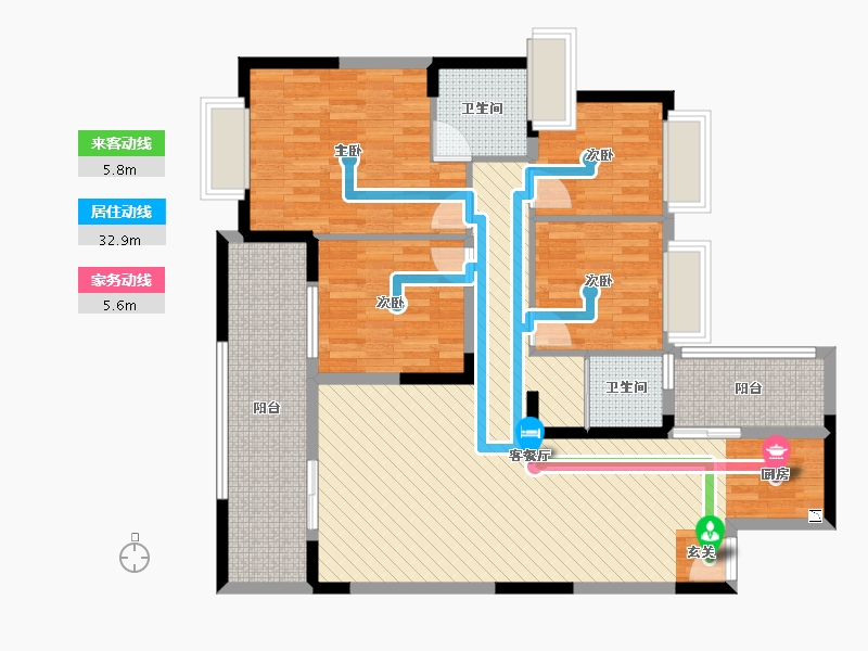 广西壮族自治区-玉林市-富林金桂丽湾-113.05-户型库-动静线