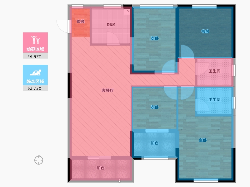 浙江省-嘉兴市-中梁吴越首府-105.68-户型库-动静分区