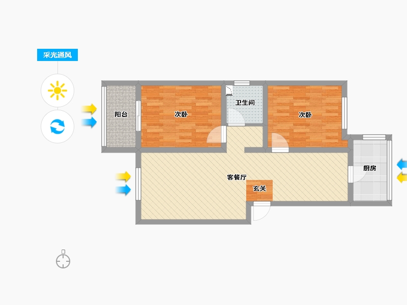 山西省-太原市-锦绣苑-70.37-户型库-采光通风