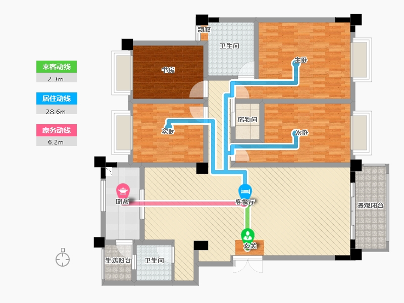 云南省-思茅市-普洱人家-139.47-户型库-动静线