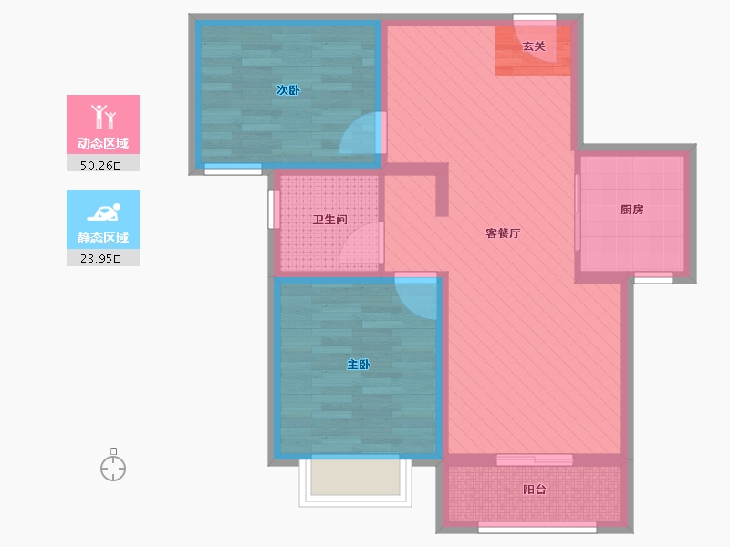 河南省-郑州市-大鸿城壹号-64.50-户型库-动静分区